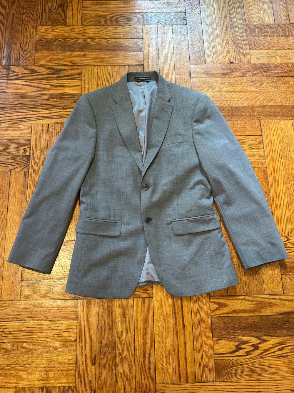 Tommy Hilfiger Light Grey Men's Modern-Fit Wool TH-Flex Stretch Suit Jacket 36S